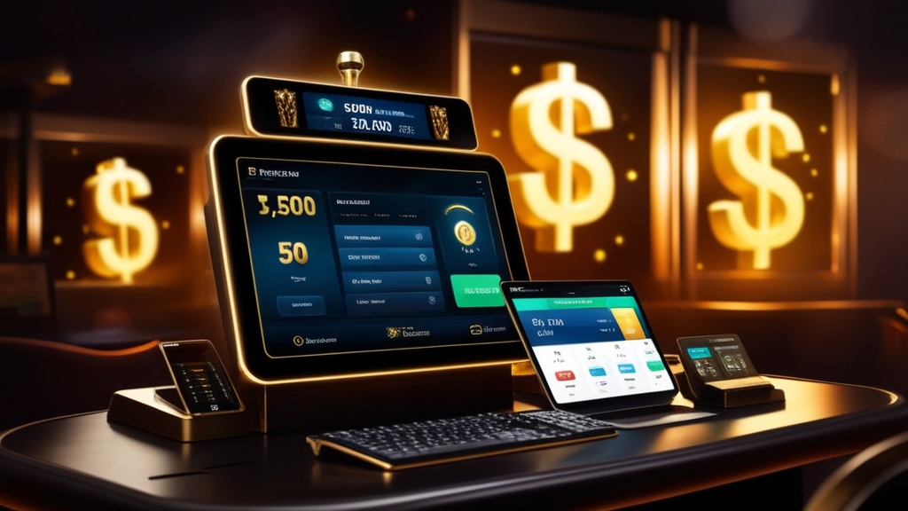 Casino cashier display showing withdrawal methods and payout limits
